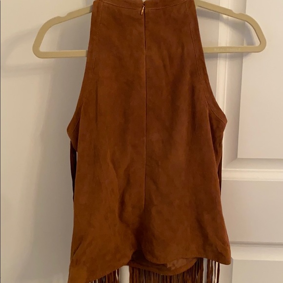 Neiman Marcus suede fringe shirt- NEVER WORN - Picture 4 of 5